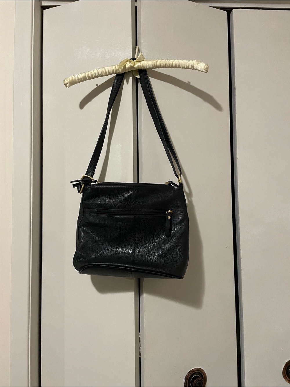 Great American Leather Works Black Pebbled Leather Shoulder/Crossbody Bag NWT